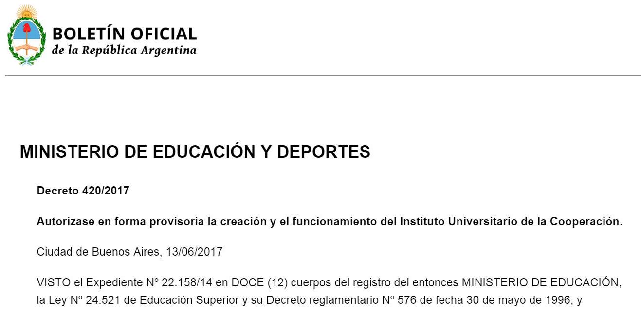 El movimiento cooperativo ya tiene su institución universitaria