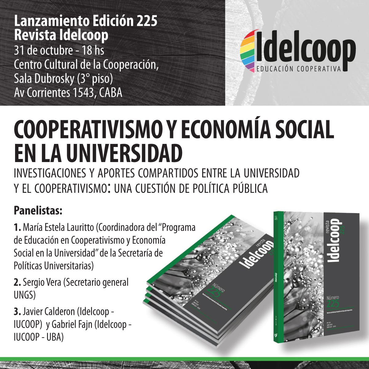 Charla “cooperativismo y economía social en la universidad: una cuestión de política pública”